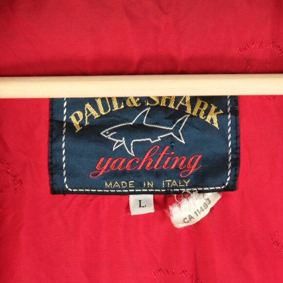 Paul And Shark Yachting Bomber Jacket Mens Large Black Red Striped Wool Lined - Picture 11 of 13